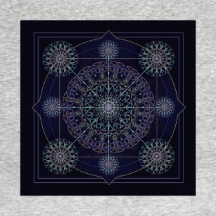 Neon Geometry in Blue T-Shirt